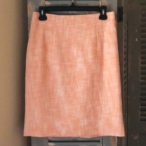 NWOT Banana Republic peach tweed pencil skirt sz 2